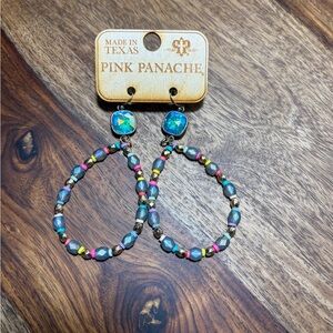 Pink Panache Multicolor Beaded Hoop Earrings